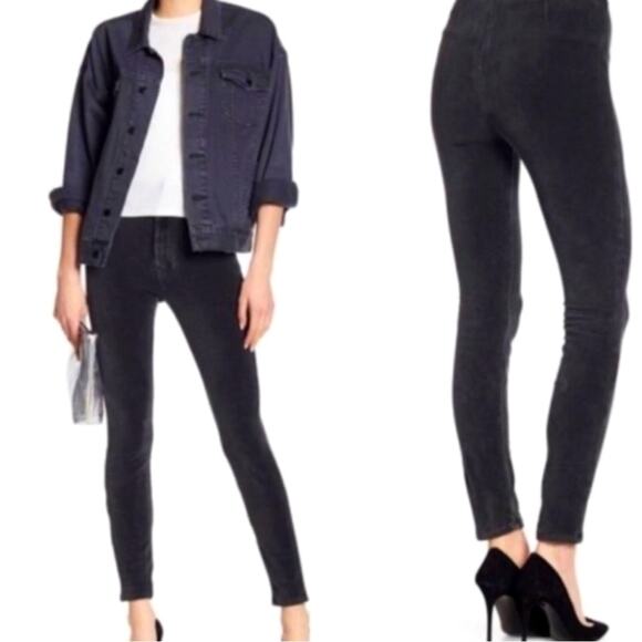 MOTHER Denim - Mother High Waisted Looker Ankle Jeans in Encounters At Night Black Size 26
